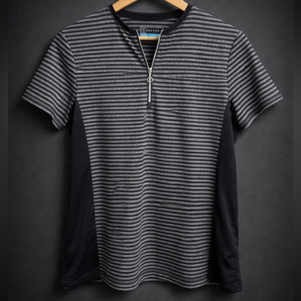 PGA TOUR Airflux Golf Top Women’s L Black Gray 1/4 Zip Performance